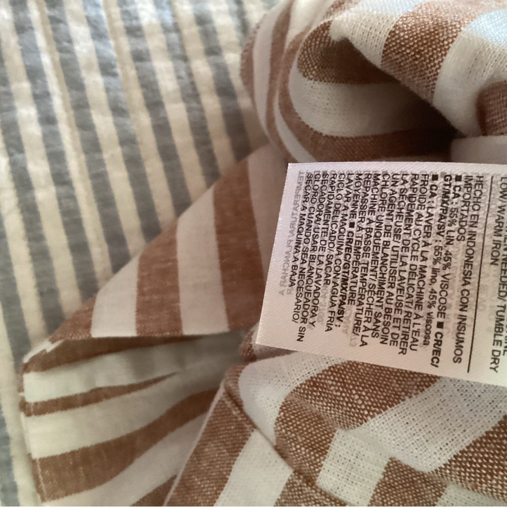 Old Navy Brown and White Striped Fabric Brand new